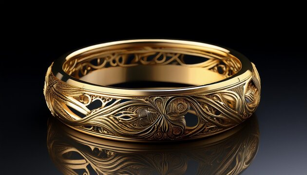 Anillo dorado labrado