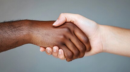 Closeup of a hand gently holding anothers wrist the skins texture and the protective intimate gesture emphasized