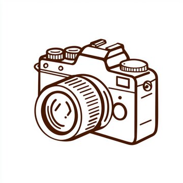 recommend clip art: Vintage Camera Outline Illustration