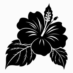 Hibiscus Black silhouette