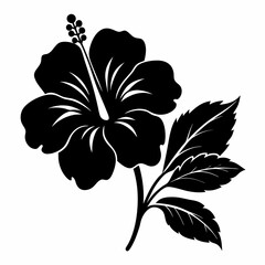 Hibiscus Black silhouette