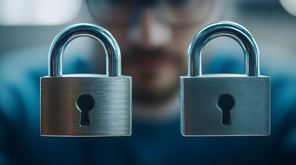 Naklejka premium Using multi-layered social media and cyber security to protect against cyber threats and scams, security in financial transactions
