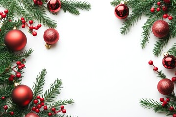 merry christmas decoration on white background , ai