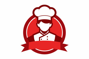 Vector design of a chef logo on white background