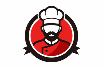 Vector design of a chef logo on white background