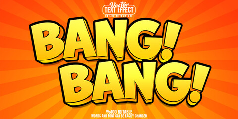 Bang editable text effect, customizable cartoon and comic 3d font style