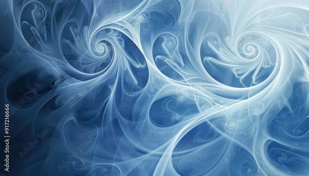 Aufkleber abstract swirling patterns of light and color in blue tones over a soft background