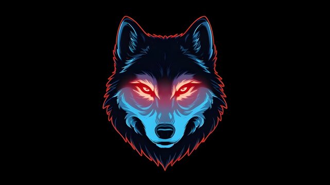 The esports mascot logo of Wolf The best-quality Fox gaming logo against a dark background