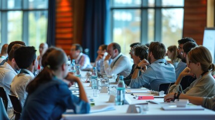 Fototapeta premium A global health security conference with experts discussing strategies