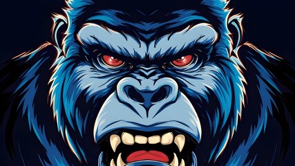 Fototapeta premium Mascot logo of an irate gorilla for esports events in video games
