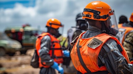 An emergency response team addressing a global health threat