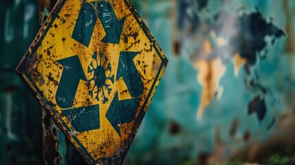 A warning sign about a global health threat with a world map in the background