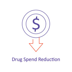 Drug Spend Reduction icon with Editable Stroke.