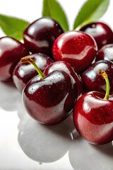 Cherry Fruit Still Life Minimalist Avatar Images on White Backgrounds