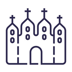 Catholic church, line png icon