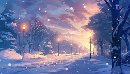 Anime Winter Background
