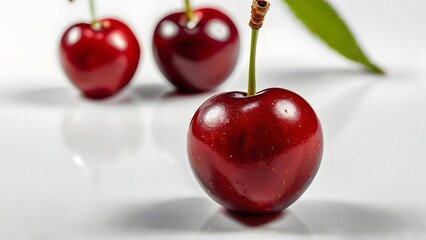 Cherry Fruit Still Life Minimalist Avatar Images on White Backgrounds