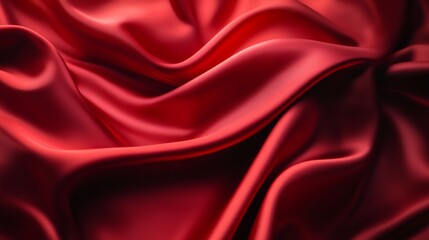 Obraz premium Red silk fabric in a smooth, flowing