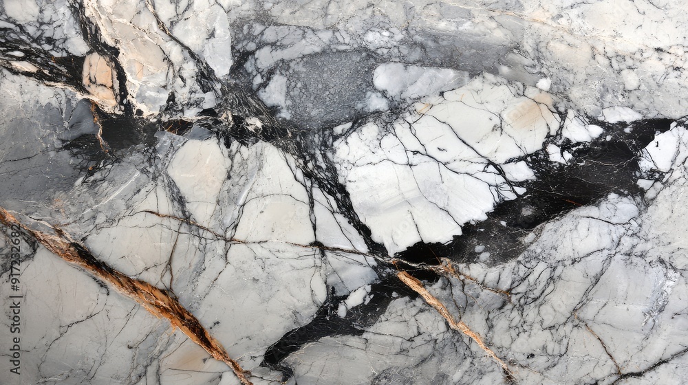 Poster a close-up view of a marble surface featuring intricate patterns and colors.