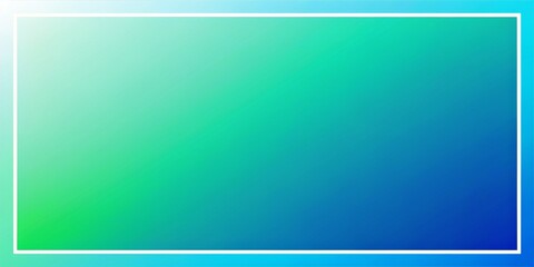 Obraz premium Abstract Green and Blue Gradient Background with White Frame, gradient, background, abstract, design, ,