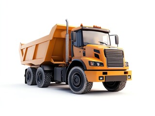 Fototapeta premium Electric construction vehicles in a fleet, industrial setting, 3D model, isolated on white background