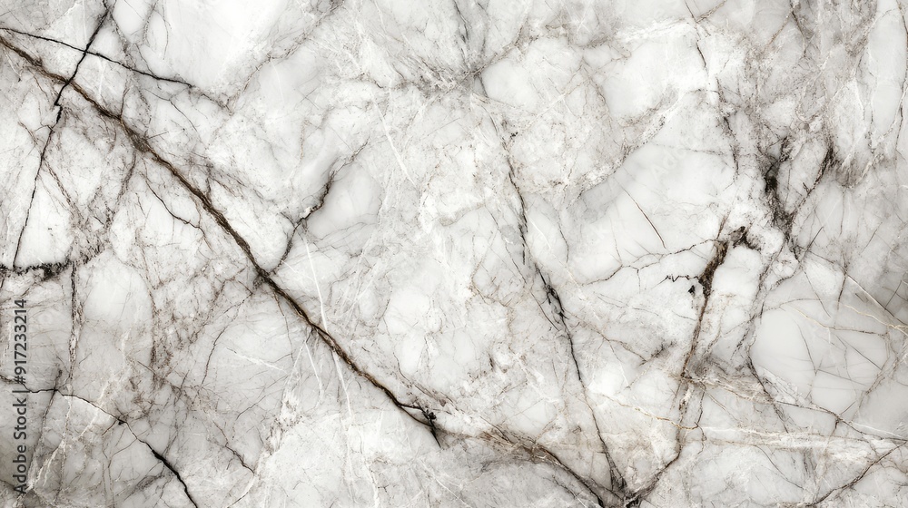Poster a close-up view of a marble texture featuring intricate veining and patterns.