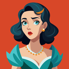 A pretty women looking worriedly. Pretty young women. Glamour girl