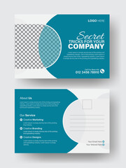 Creative and modern double sided postcard, marketing agency postcard design, agency postcard design, postcard flyer vector Template