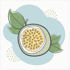 Stunning Passionfruit Vector Illustration