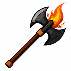 Hacha de bombero con filos negros art vector illustration