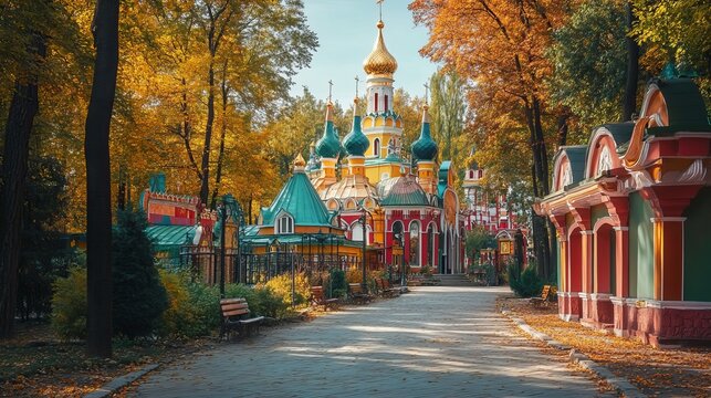 Colorful Izmailovsky Park in Moscow