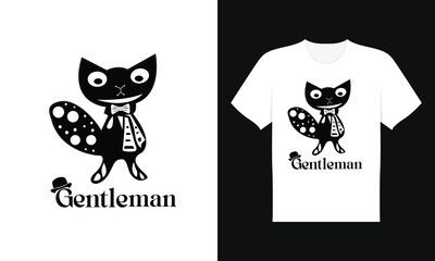 Gentleman cat vector illustration design