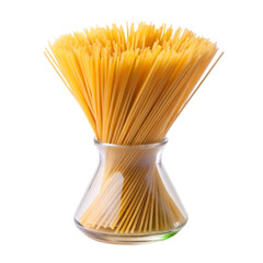 Uncooked Italian spaghetti in glass