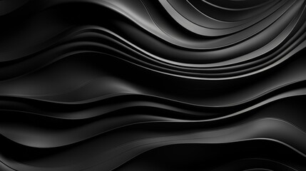 Abstract Black Wave Background
