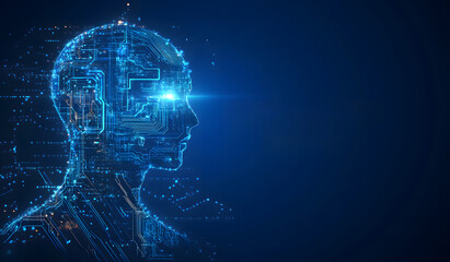 Fototapeta premium high-tech brain with mechanical cogs and electronic circuits. human intelligence and machine learning algorithms, Artificial intelligence, AI technology Neural network design