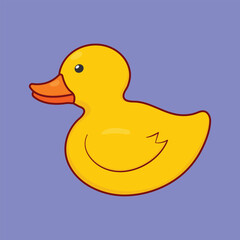 Cute Rubber Duck toy vector. Duck Toy icon illustration. plastic rubber duck toy icon