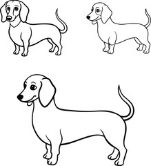 Dog coloring page design line art template