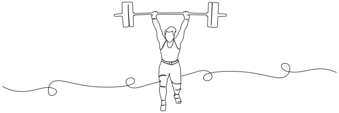 recommend clip art: line art weightlifting illustration  background