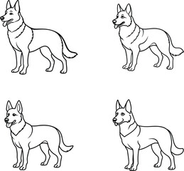 Dog coloring page design line art template