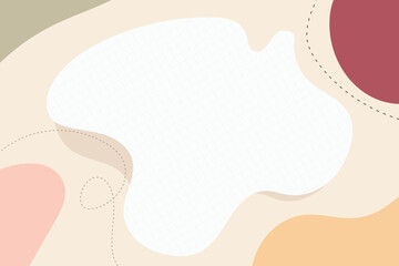 Abstract pastel background with white paper and beautiful curves. Hand drawn pastel background.