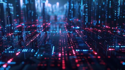 Obraz premium Abstract Cityscape of Neon Lights