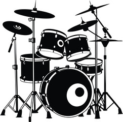 Music instrument drum line art coloring page design