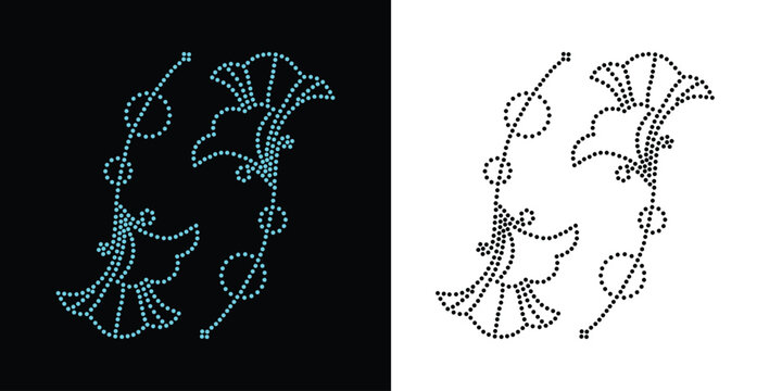 Rhinestone flower vector Design. Unique modern rhinestone flower vector design, element vector design for Illustration of rhinestones in the form of a necklace. Flower Transfer Rhinestone.