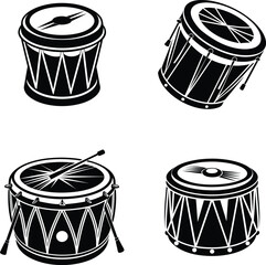 Music instrument drum line art coloring page design