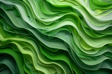 Obraz premium Abstract wavy background with varying shades of green color
