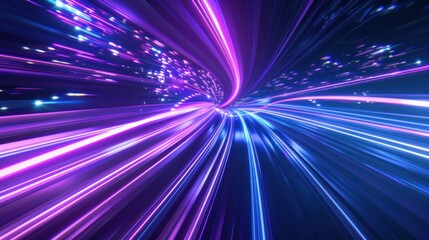 Fototapeta premium Abstract Digital Tunnel of Light