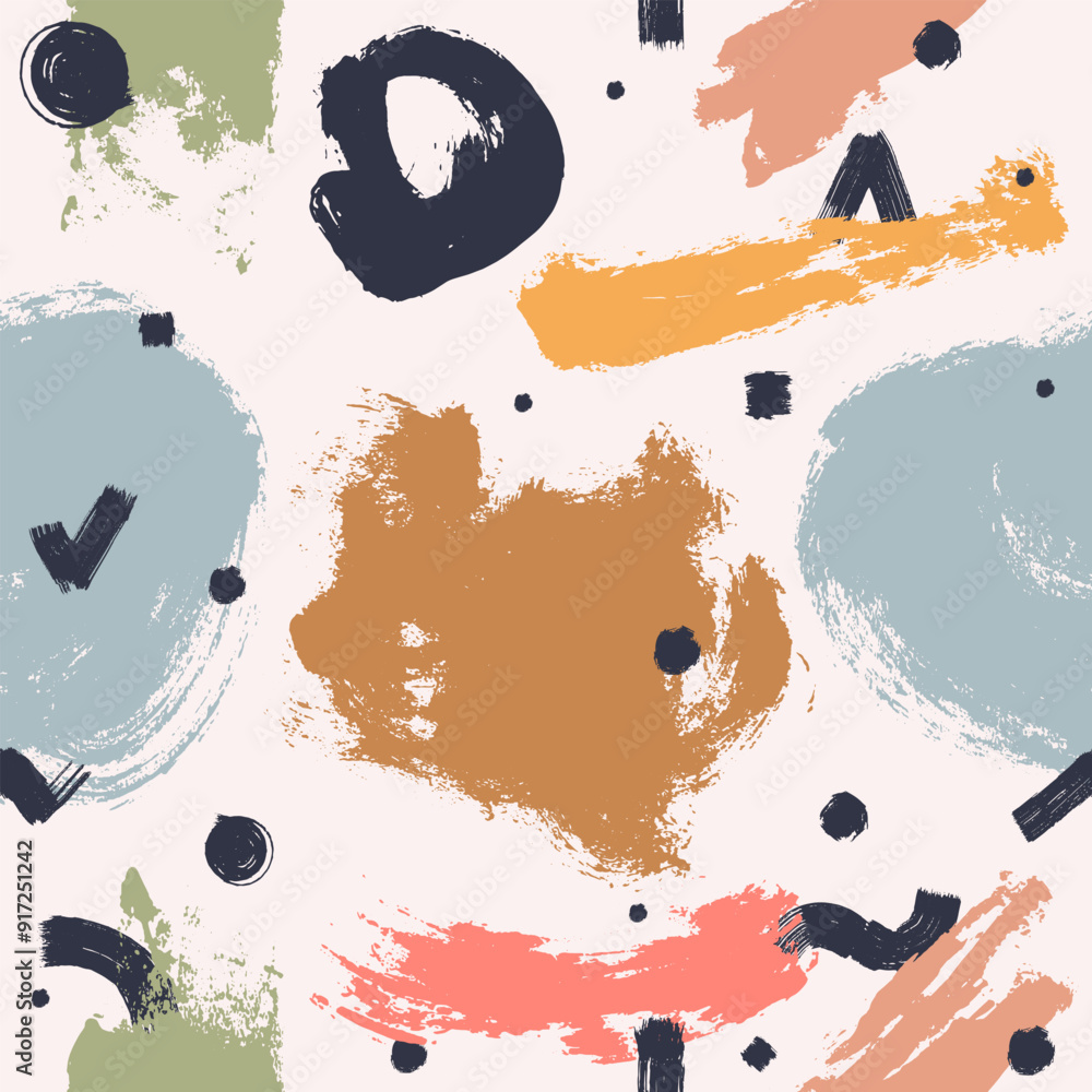Poster abstract seamless pattern memphis style background. vector pastel color pattern. grunge straight bru