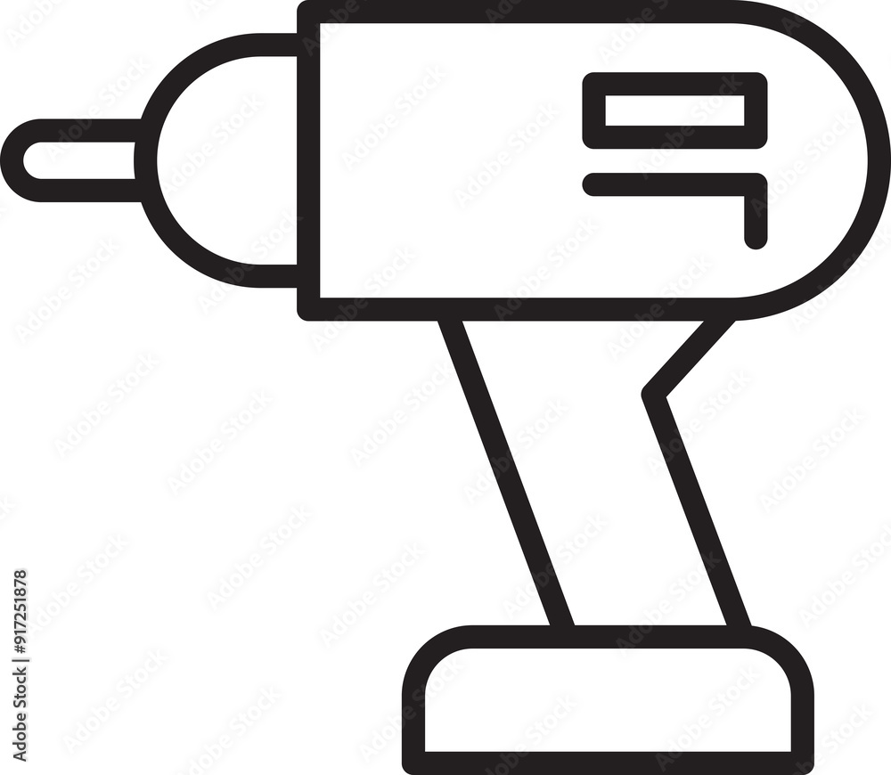 Wall mural electric drill tool icon