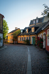 Colorful town houses in Lund Sweden