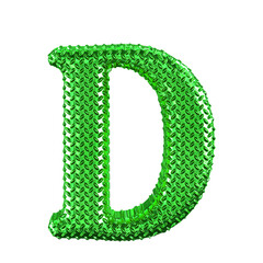 Green ribbed symbol. letter d